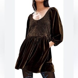 BNWOT Free People Farrier Velvet Mini Dress